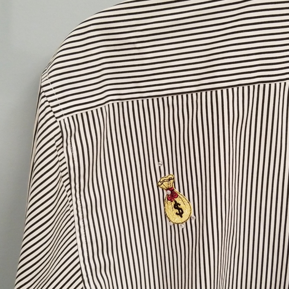 Las Olas Striped Button Down Casino Shirt in Small - Picture 7 of 8